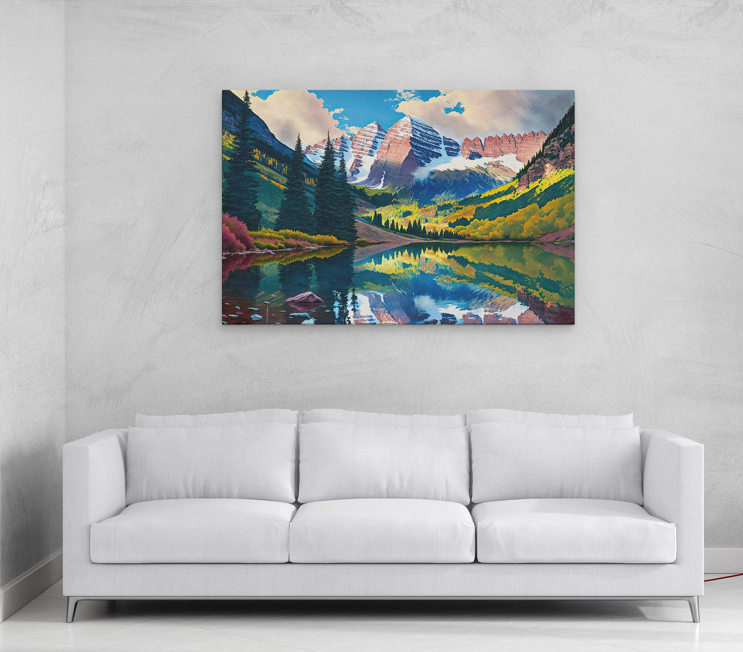 Aspen Colorado, Mountains Canvas Art Ready To Hang Large Print, Oil Painting, Landscape