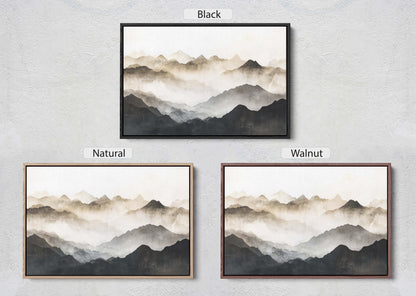 Foggy Mountain Art, Misty Mountains, Nature Painting