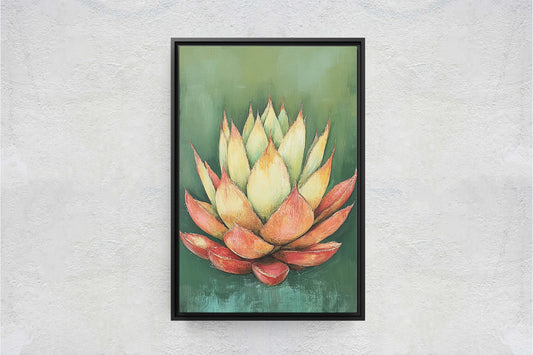 Red Green Agave, Abstract Agave, Minimalist Decor