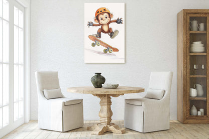 Monkey Skateboard, Kids Room, Boys Room, Girls Room, Play Room