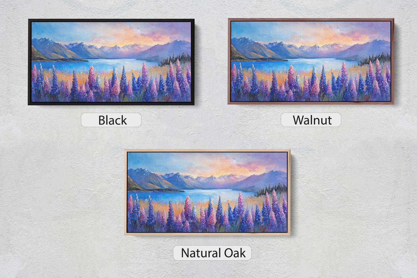 Lake Tekapo Painting, New Zealand Art, Wildflower Lake, Mountain Lake