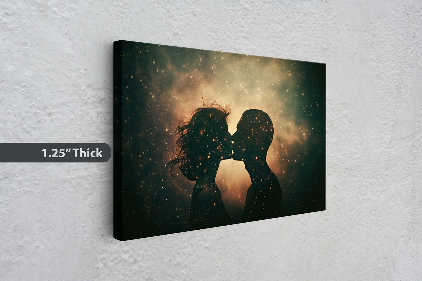 Couple Kissing, Loving Celestial, Sensual Decor, Lovers, Love, Romance Art, Intimate Partners, Canvas Art Print, Ready to Hang