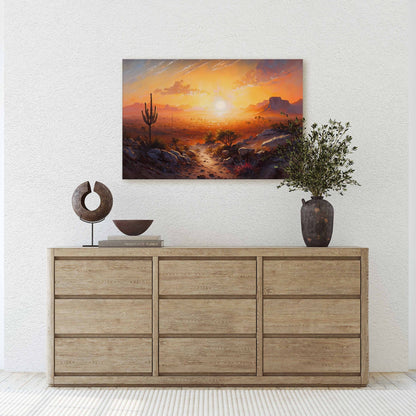 Desert Landscape Canvas Art Ready To Hang Large Print, Oil Painting, Landscape, Southwest Art, Arizona Decor